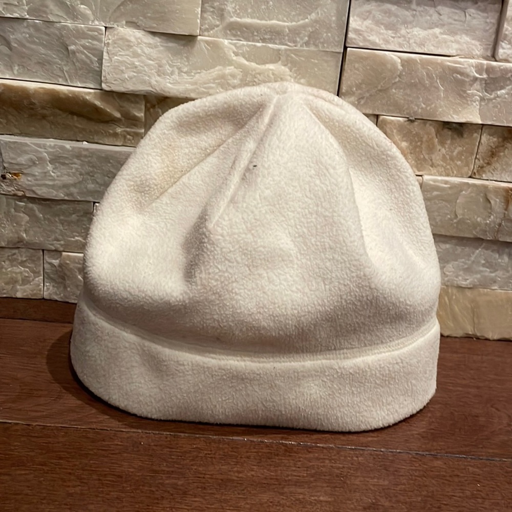 Cream fleece hat